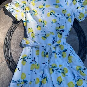 Banana Republic White and Yellow Mini Dress